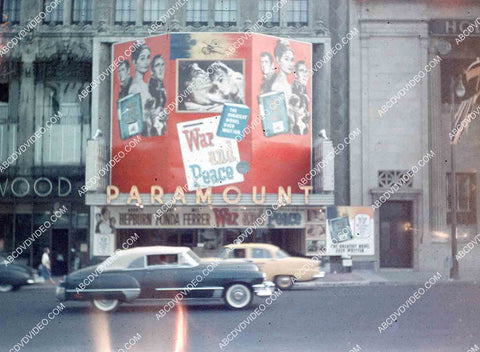 circa 1956 historic San Diego The Paramount Theatre War and Peace marquee 35m-16554