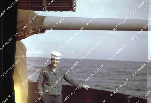 circa 1956 U.S. sailor on deck aircraft carrier USS Shangri-La 35m-16590