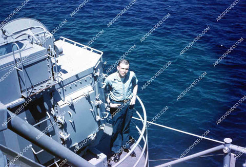 circa 1956 U.S. sailor on deck aircraft carrier USS Shangri-La 35m-16595