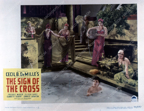 Claudette Colbert taking her bath film The Sign of the Cross 35m-2193