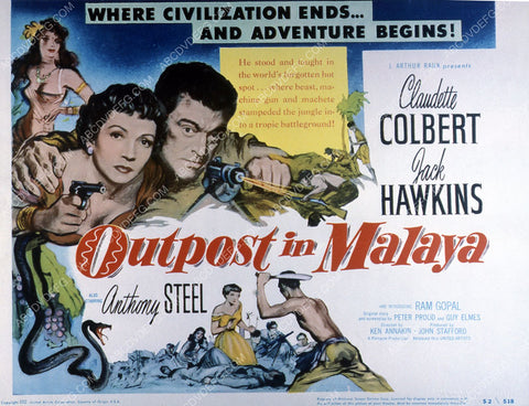 Claudette Colbert Jack Hawkins film Outpost in Malaya 35m-2198