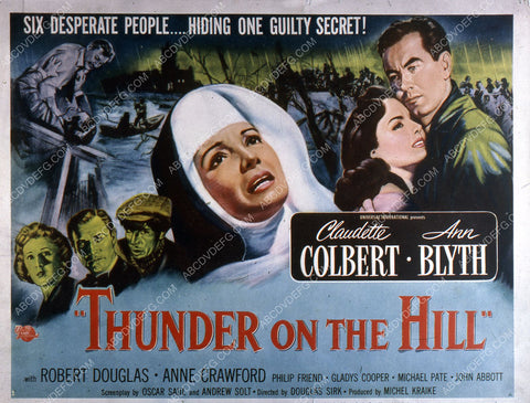 Claudette Colbert Ann Blyth film Thunder on the Hill 35m-2241