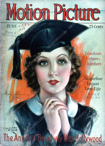 Mary Duncan in cap and gown Motion Picture magazine cover 35m-3011