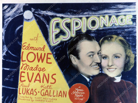 Edmund Lowe Madge Evans film Espionage 35m-3898