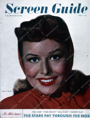 Paulette Goddard Screen Guide magazine cover 35m-4529