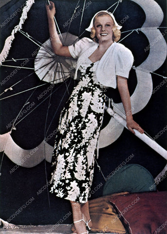 Jean Harlow under beach umbrella 35m-4896