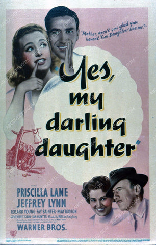 Priscilla Lane Jeffrey Lynn film Yes My Darling Daughter 35m-5774