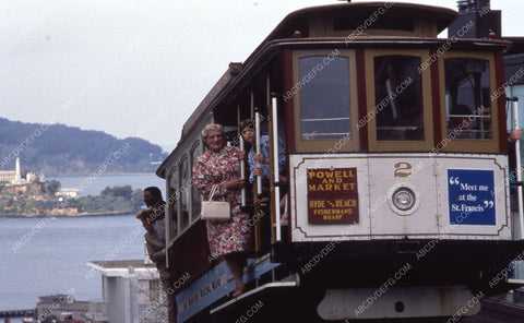 Robin Williams on San Francisco streetcar film Mrs. Doubtfire 35m-7618