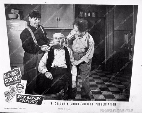 Three Stooges Moe Larry Curly lobby card Beer Barrel Polecats 3611-29