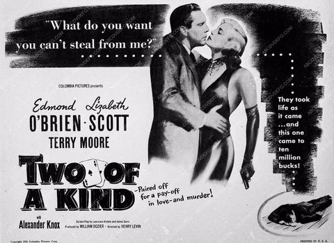 ad slick Edmond O'Brien film noir Two of a Kind 3643-02