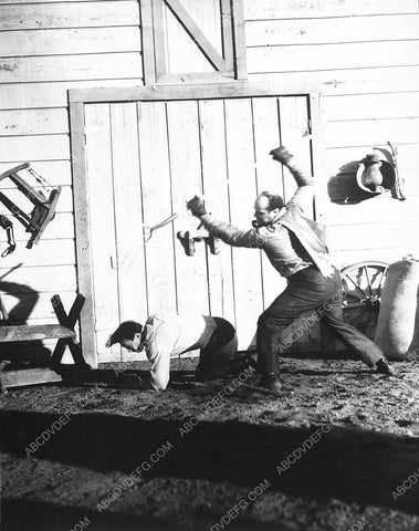 Tom Tyler pitchfork fight film Code of the Outlaw 3655-16