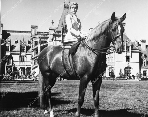 Grace Kelly on horseback MGM Studios backlot film The Swan 3797-29