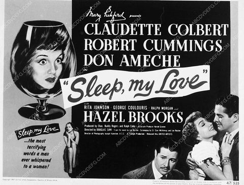 Claudette Colbert Don Ameche film Sleep My Love 4103-08