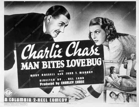 ad slick Charley Chase Mary Russell Man Bites Lovebug 4303-10