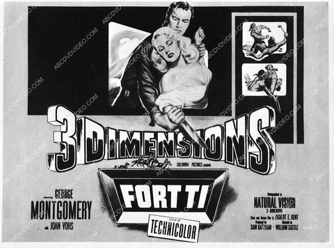 ad slick George Montgomery Joan Vohs 3D film Fort Ti 4581-01