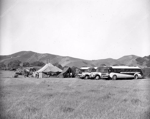 busses and equipment behind the scenes film The Fighting Kentuckian 45bx04-61