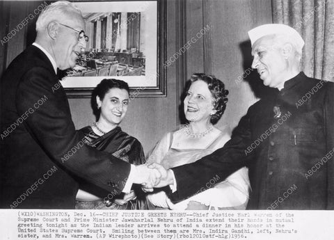 Supreme Court Justice Earl Warren Indira Gandhi Jawaharlal Nehru 45bx06-311