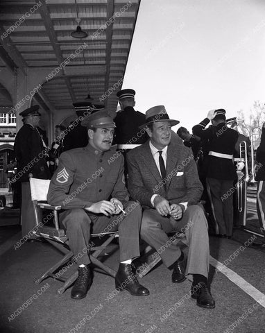John Wayne visits Tyrone Power on set The Long Gray Line 45bx06-318