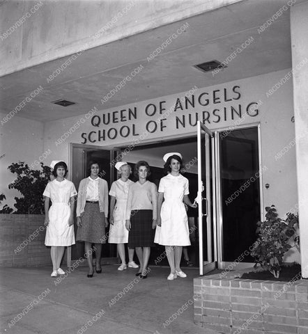 Queen of Angels Nursing School nurses attending historic LA 45bx07-103