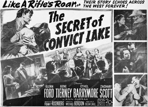 ad slick Glenn Ford Gene Tierney The Secret of Convict Lake 4655-02