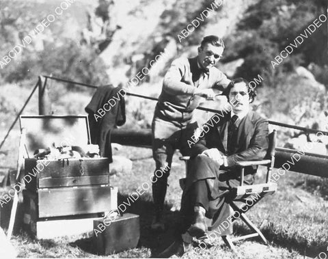 Jack Pierce does makeup for outdoor film shoot unknown film 5623a-18
