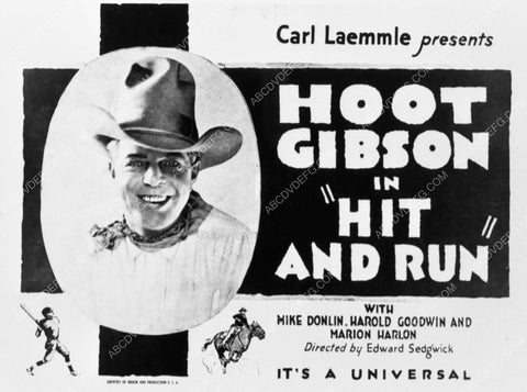 ad slick Hoot Gibson film Hit and Run 5989-34