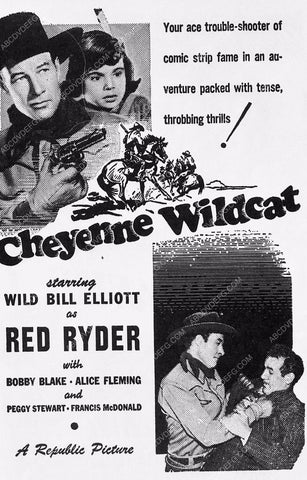 ad slick Bill Elliott Robert Blake Red Ryder film Cheyenne Wildcat 6002-11