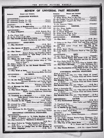 ad info Universal Studios silent film productions 6272-07