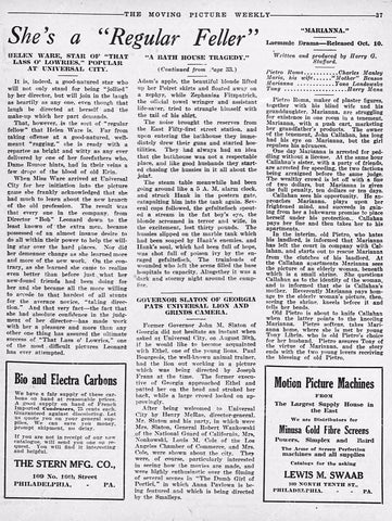 ad info Universal Studios silent film productions film Regular Feller 6272-18