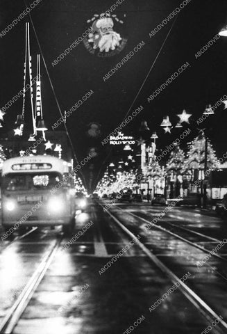 historic Los Angeles Hollywood Blvd at night at Christmas Time 6482-04