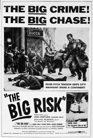 ad slick Lino Ventura film The Big Risk 6504-30