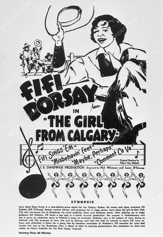 ad slick Fifi D'Orsay film The Girl from Calgary 6522-05