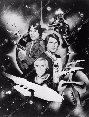 Lorne Greene Richard Hatch Dirk Benedict TV Battlestar Galactica 6549-06