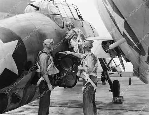 cool aviation sequence on aircraft carrier film Wing and a Prayer 6556-15