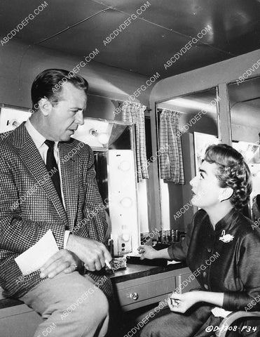 great candid Dick Powell visits Joan Crawford in her makeup trailer 6573-01