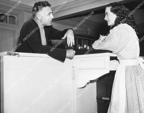 director Clarence Brown goes over details w Joan Crawford film The Gorgeous Hussy 6573-03