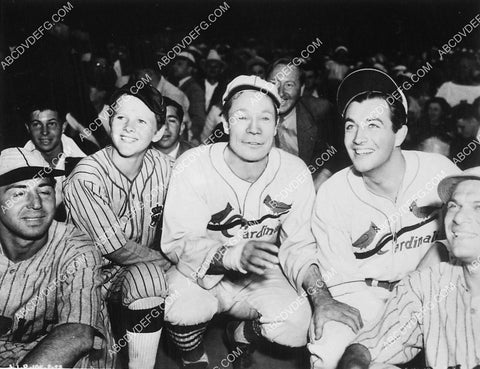 Joe E Brown Robert Taylor Tommy Kelly at real St Louis Cardinals baseball game maybe 6631-14