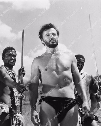 shirtless Cornel Wilde soon to be on the run film The Naked Prey 6832-26