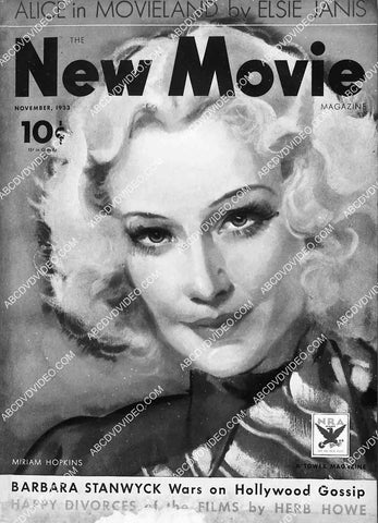 Miriam Hopkins The New Movie magazine cover 6861-011
