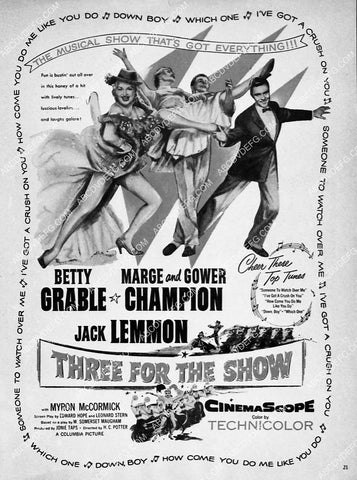 ad slick Betty Grable film Three for the Show 6942-33