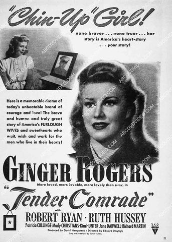 ad slick Ginger Rogers film Tender Comrade 6943-035