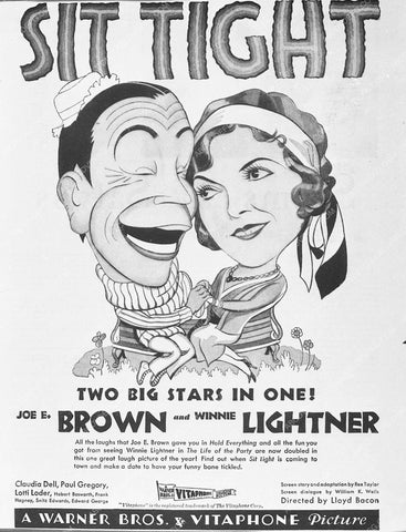 ad slick Joe E. Brown Winnie Lightner Sit Tight 7078-01