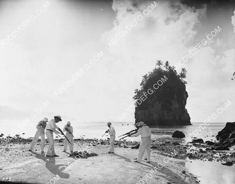 John Ford w cast and crew on location filming The Hurricane 7388-17