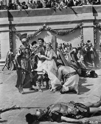Robert Taylor Deborah Kerr and cast film Quo Vadis 7704-26