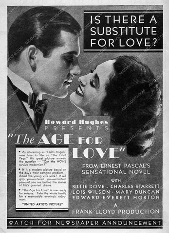 ad slick Billia Dove film The Age for Love 7763-07