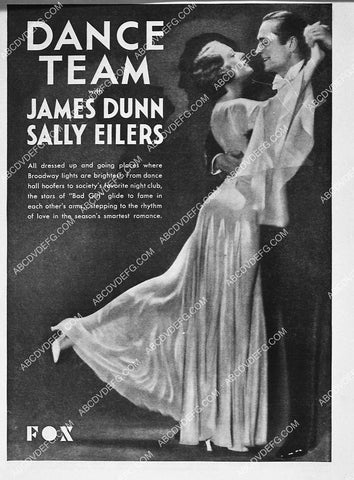 ad slick James Dunn Sally Eilers film Dance Team 7766-35