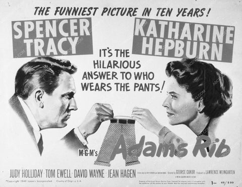 ad slick Katharine Hepburn Spencer Tracy Adam's Rib 8129-12