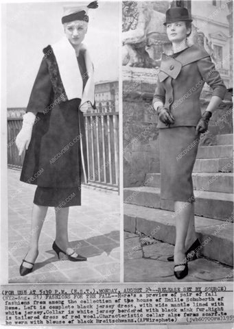 1959 latest Fall fashions Rome Emilio Schuberth show in Florence 81bx01-009