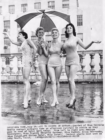 1958 Miss Universe Beauty contestants France Poland Israel Sweden 81bx01-136