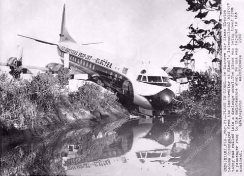 Eastern Airline rolls off Miami Intl. Airport tarmac into swamp oops 81bx01-274